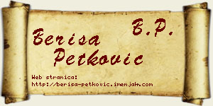 Beriša Petković vizit kartica